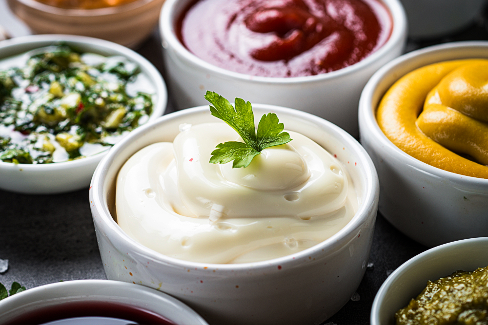 Mayonaise dips and salsa
